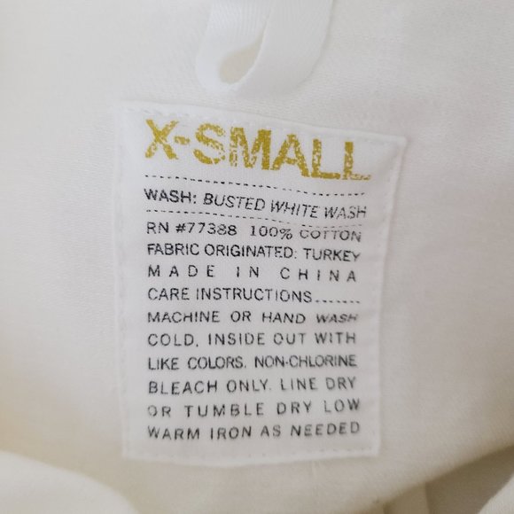 J. CREW Denim Jean Jacket XS White Distressed Button-Front Pockets 100% Cotton - Picture 6 of 9